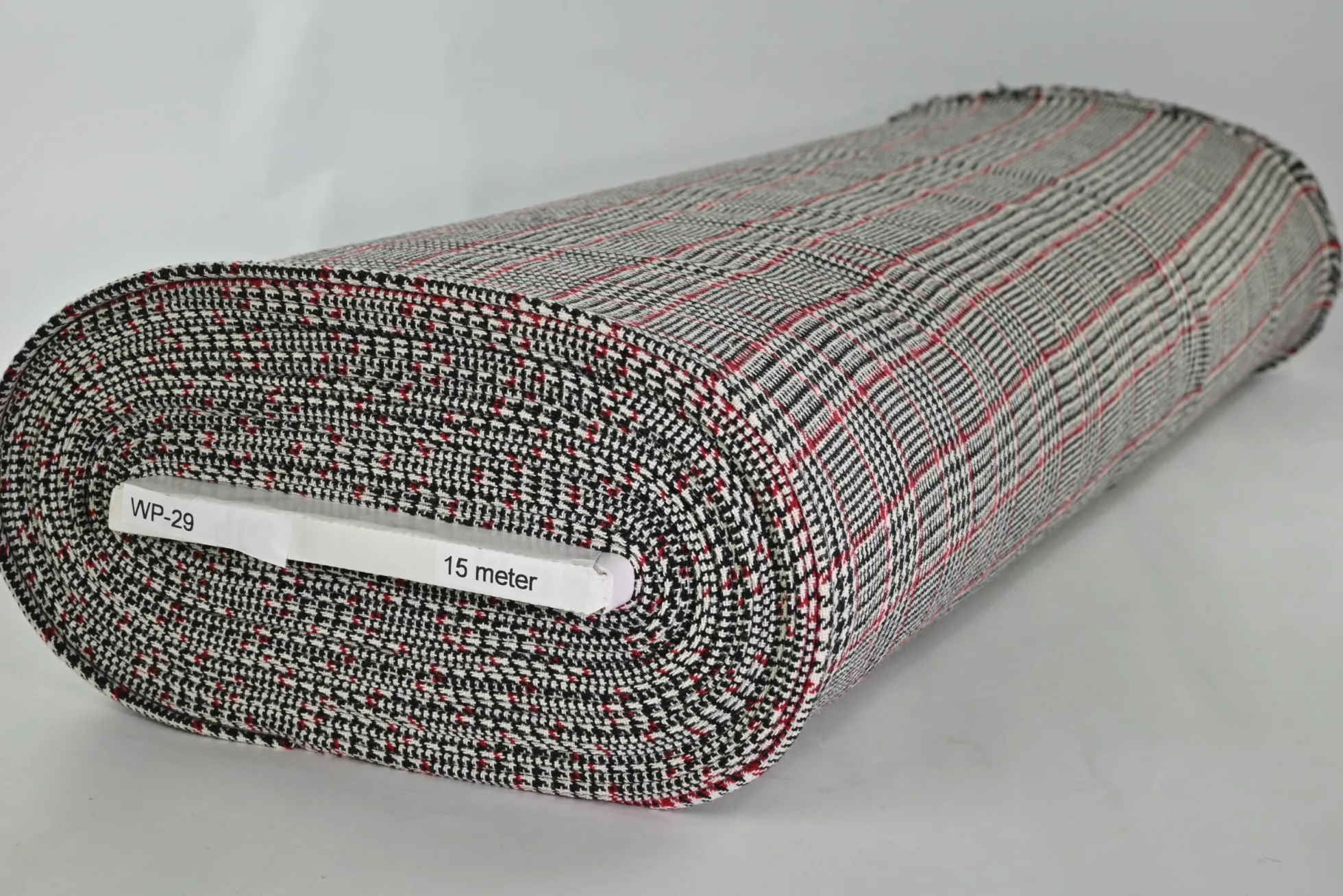 Coupon 80cm x 150cm | Wollen stof – Glencheck rood & zwart