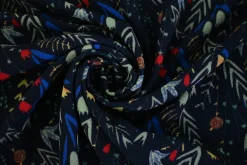 Crêpe / bubble chiffon – Flowers on navy