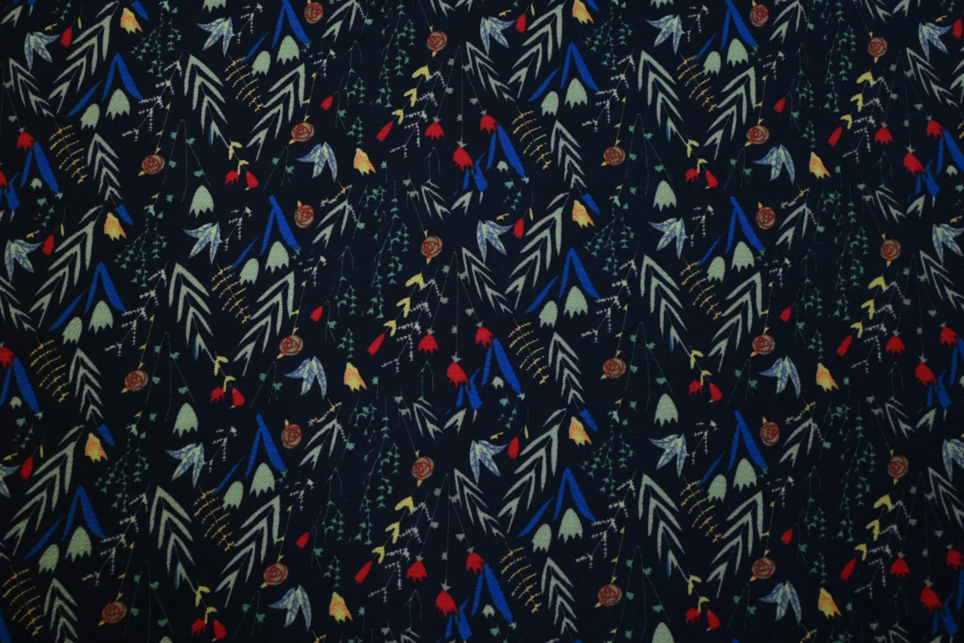 Crêpe / bubble chiffon – Flowers on navy