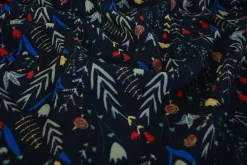 Crêpe / bubble chiffon – Flowers on navy