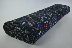 Crêpe / bubble chiffon – Flowers on navy