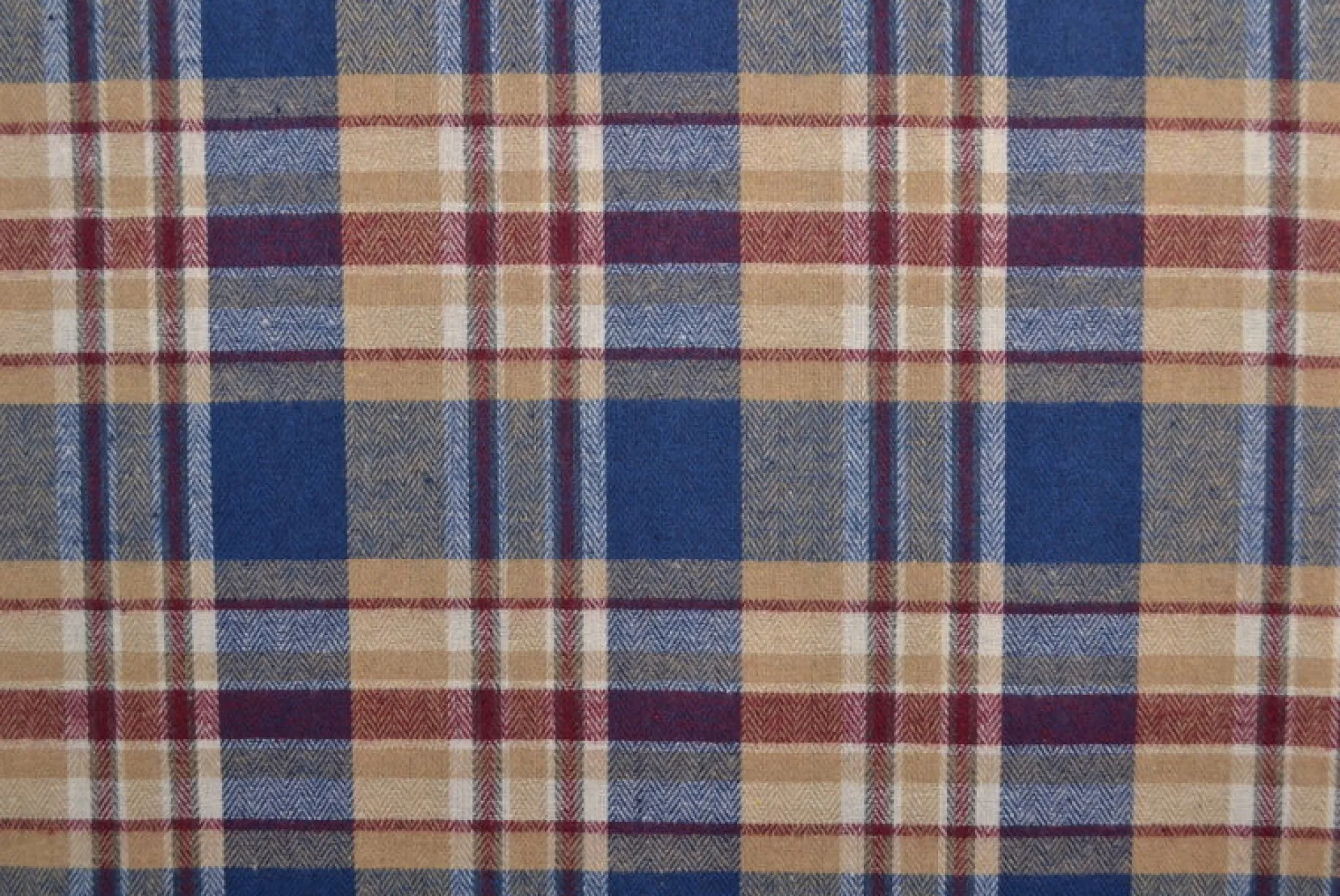Flanel ruit – Beige, blauw & bordeauxrood