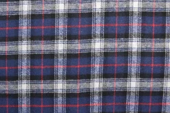 Flanel ruit – Donkerblauw, gebroken wit, zwart & rood