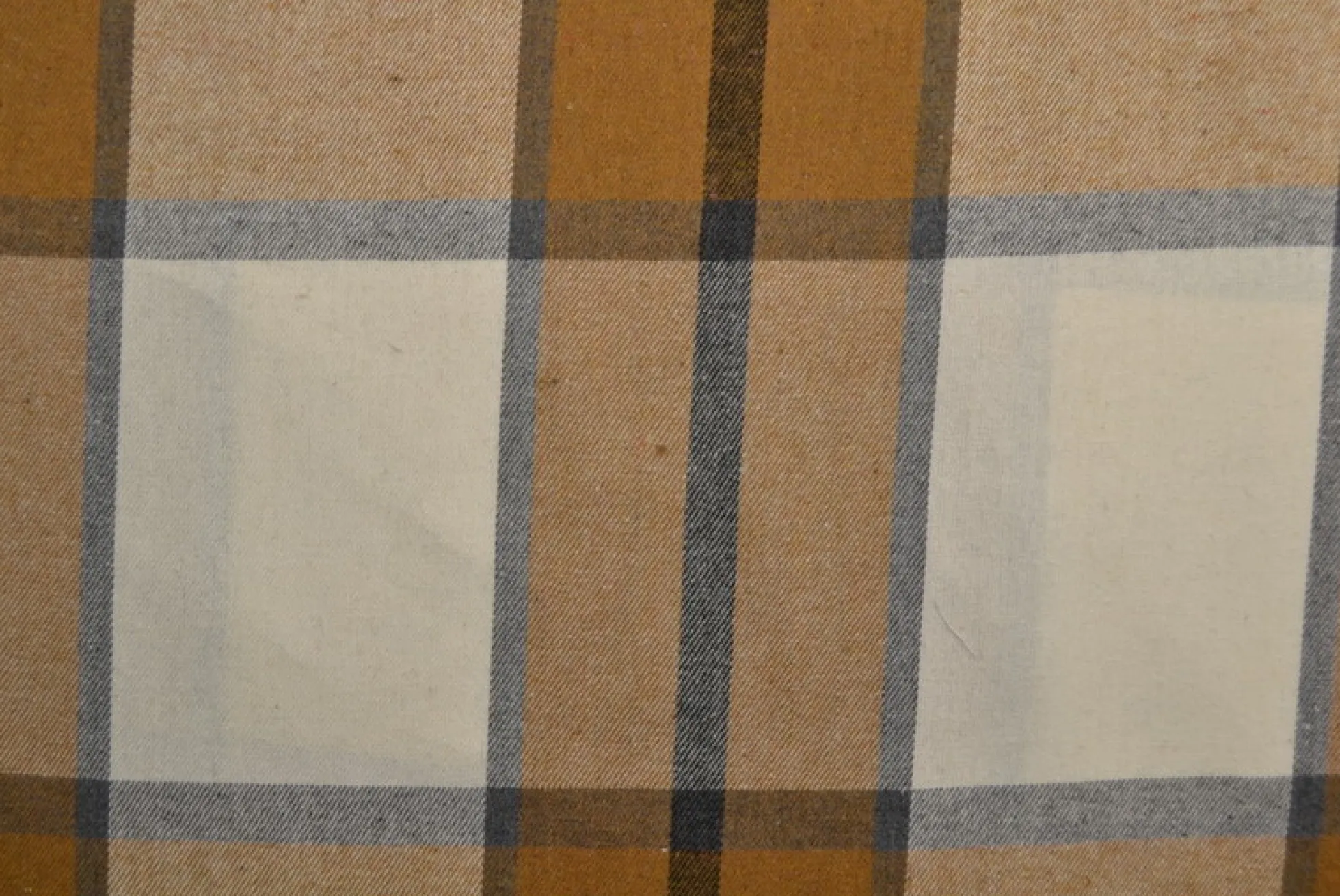 Flanel ruit – Donker okergeel, zwart & creme