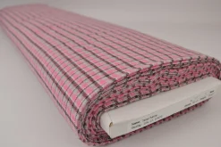 Flanel ruit – Grijs, roze & donkerbruin