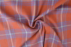 Flanel ruit – Koper, lichtbeige & lichtblauw