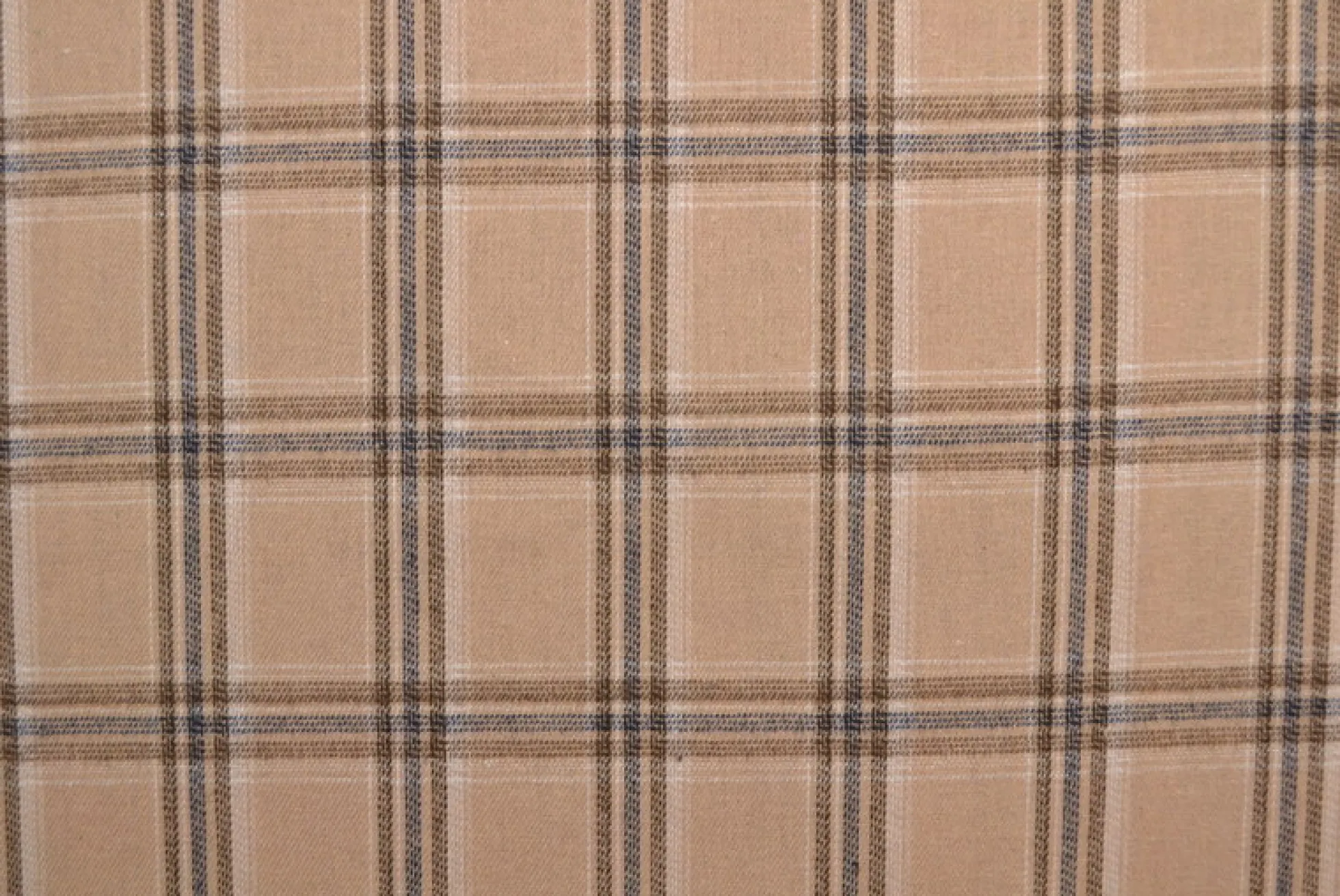 Flanel ruit – Naturel, gebroken wit, donkerblauw & donkerbruin