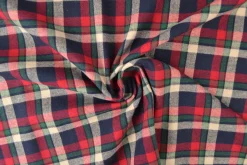 Flanel ruit – Navy, creme, groen & rood