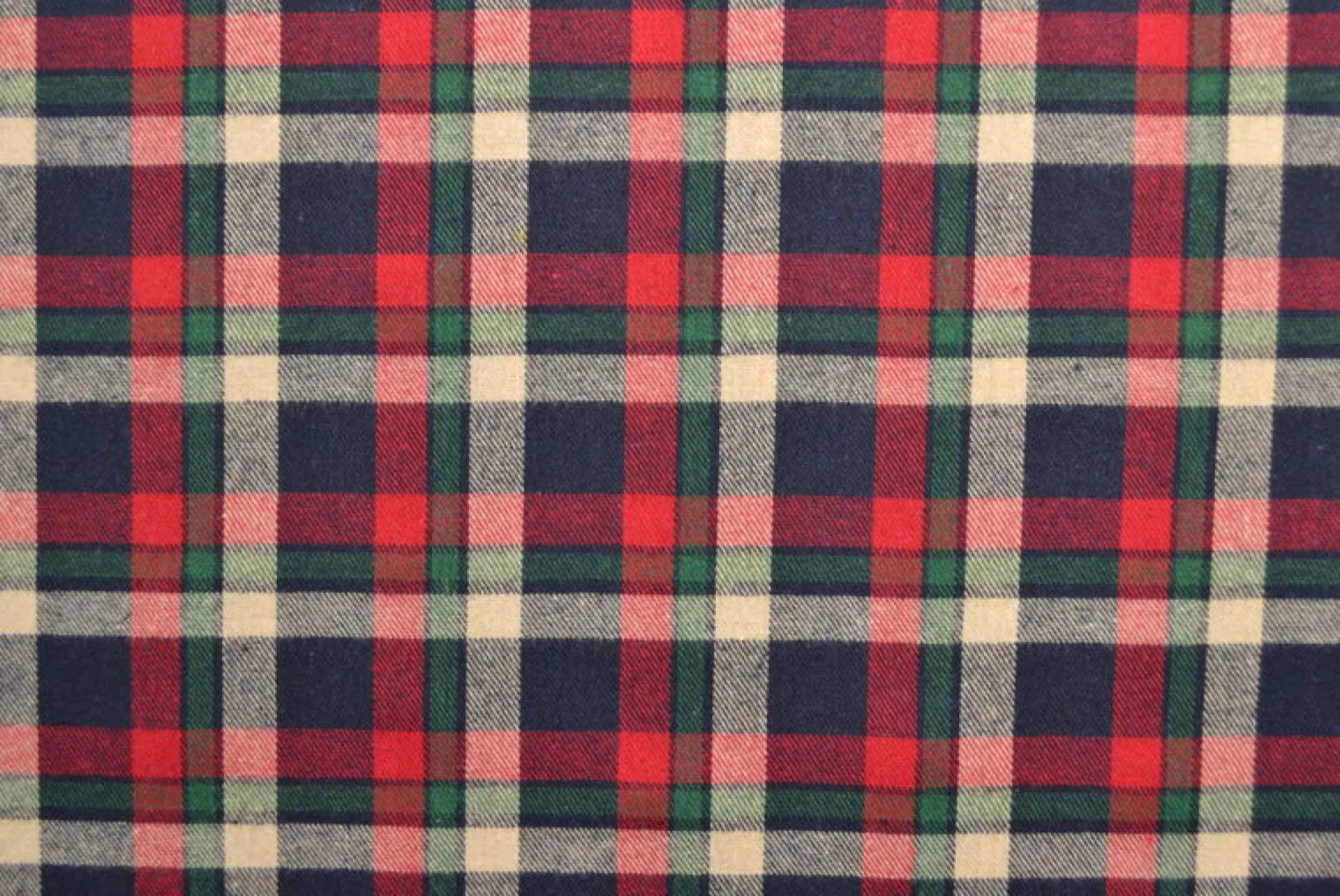 Flanel ruit – Navy, creme, groen & rood