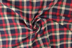 Flanel ruit – Navy, rood, donkergroen & creme