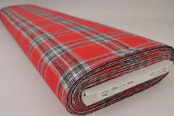 Flanel ruit – Rood, gebroken wit, lichtgrijs & zwart