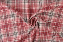 Flanel ruit – Warmrood, oudroze, gebroken wit & blauw