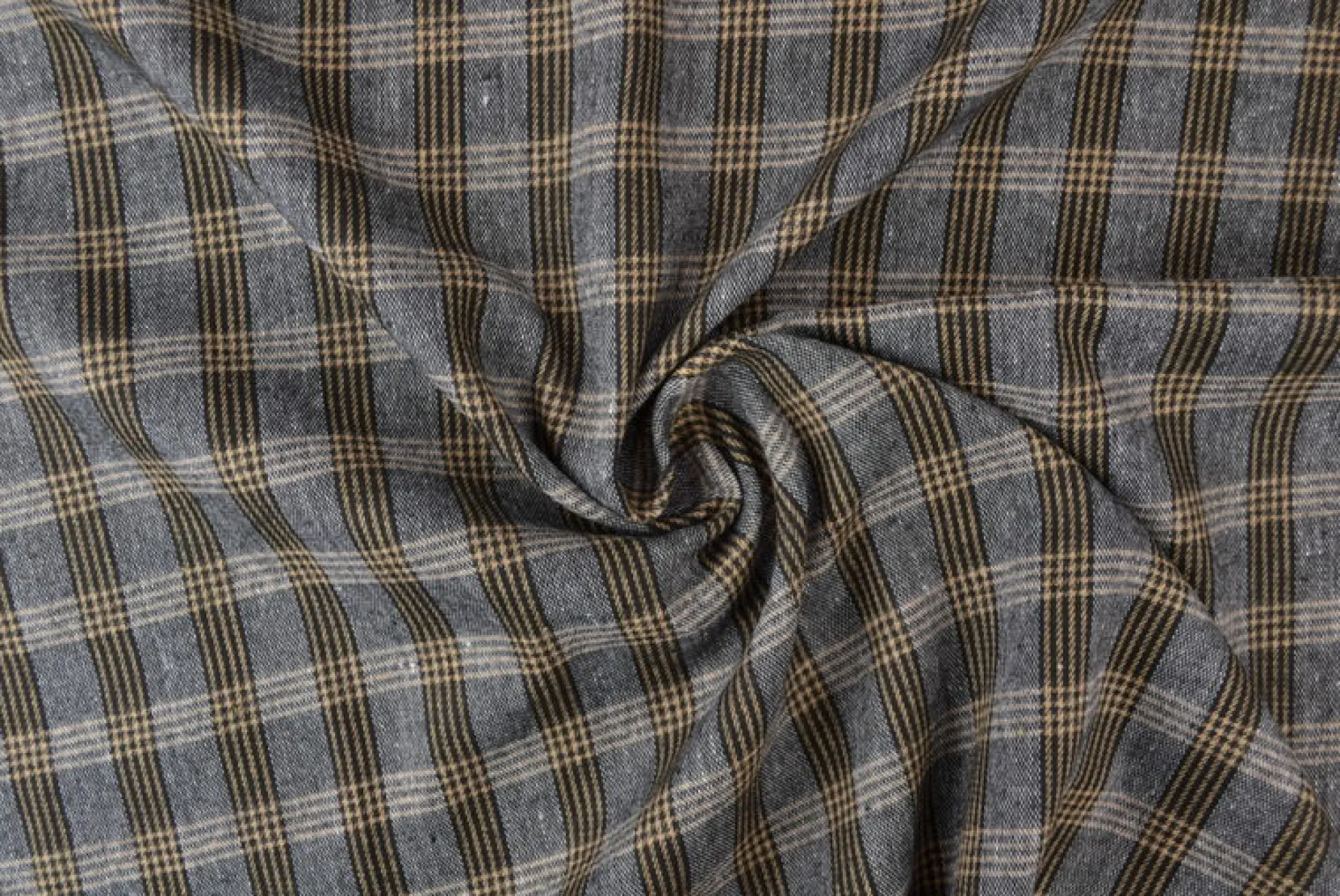 Flanel ruit – Zwart gemêleerd & bruin