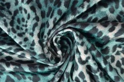 Fluweel stretch – Aqua animal