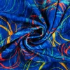 Fluweel stretch – Circles on dark petrol crushed look