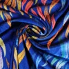 Fluweel stretch – Colorful seaweed on dark blue