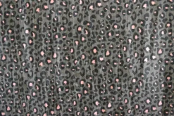 Fluweel stretch – Green with pink animal spots crushed look