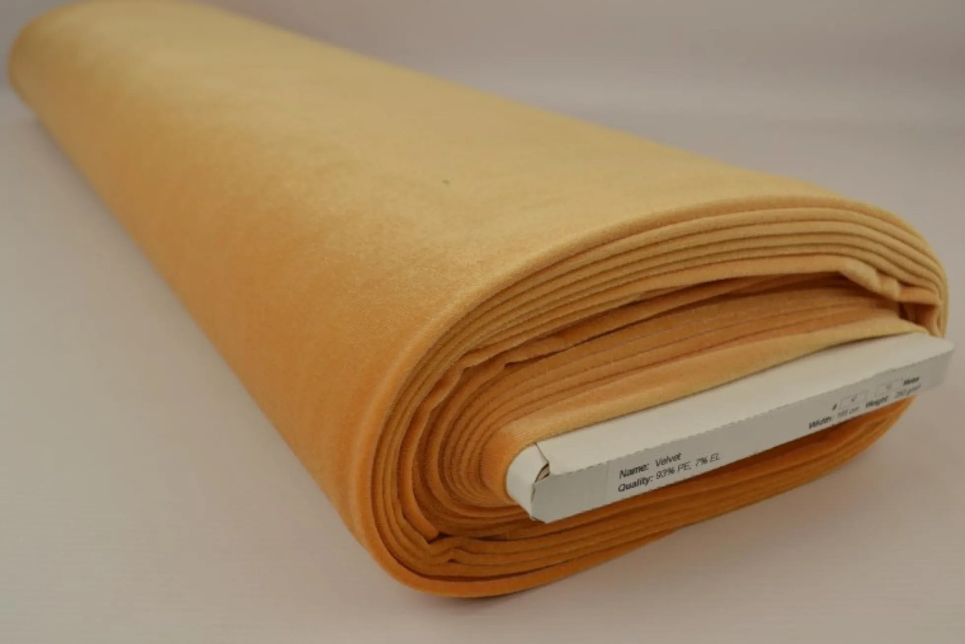 Fluweel stretch: Licht okergeel