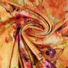 Fluweel stretch – Orange colored flowers