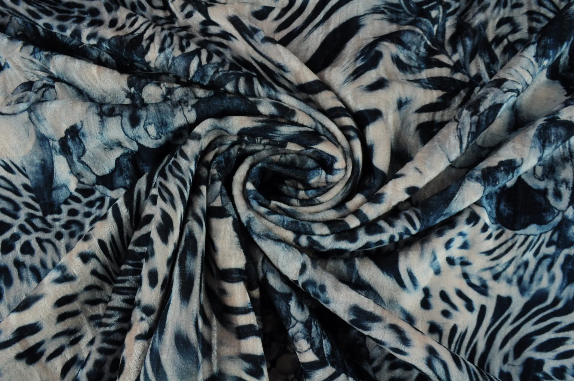 Fluweel stretch – Tiger flower crushed look