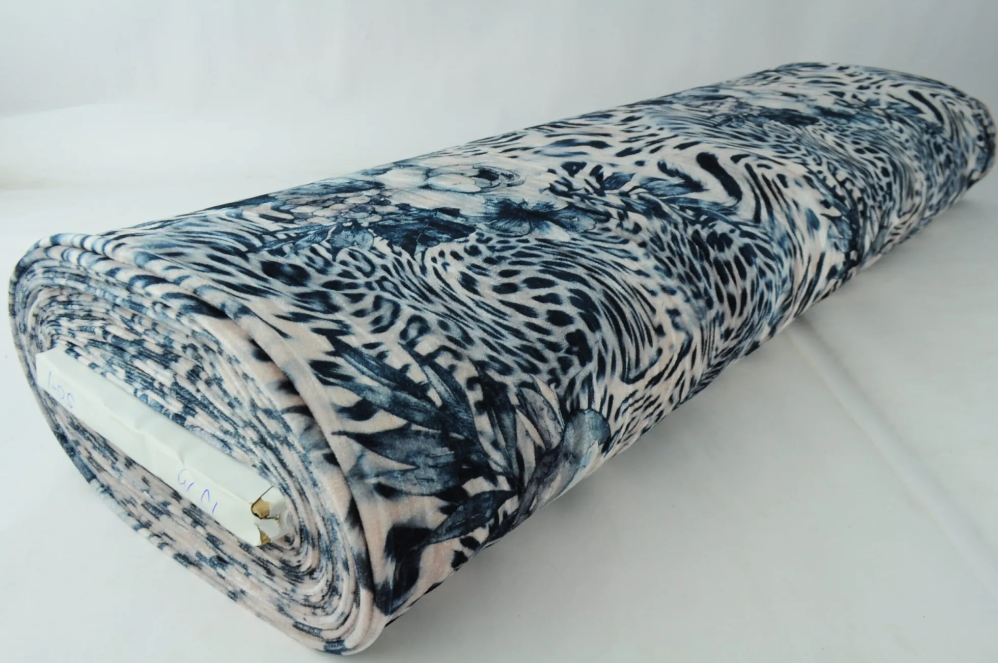 Fluweel stretch – Tiger flower crushed look