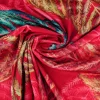 Fluweel stretch – Wheat on red