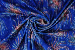 Fluweel stretch – Wirlpool on blue crushed look