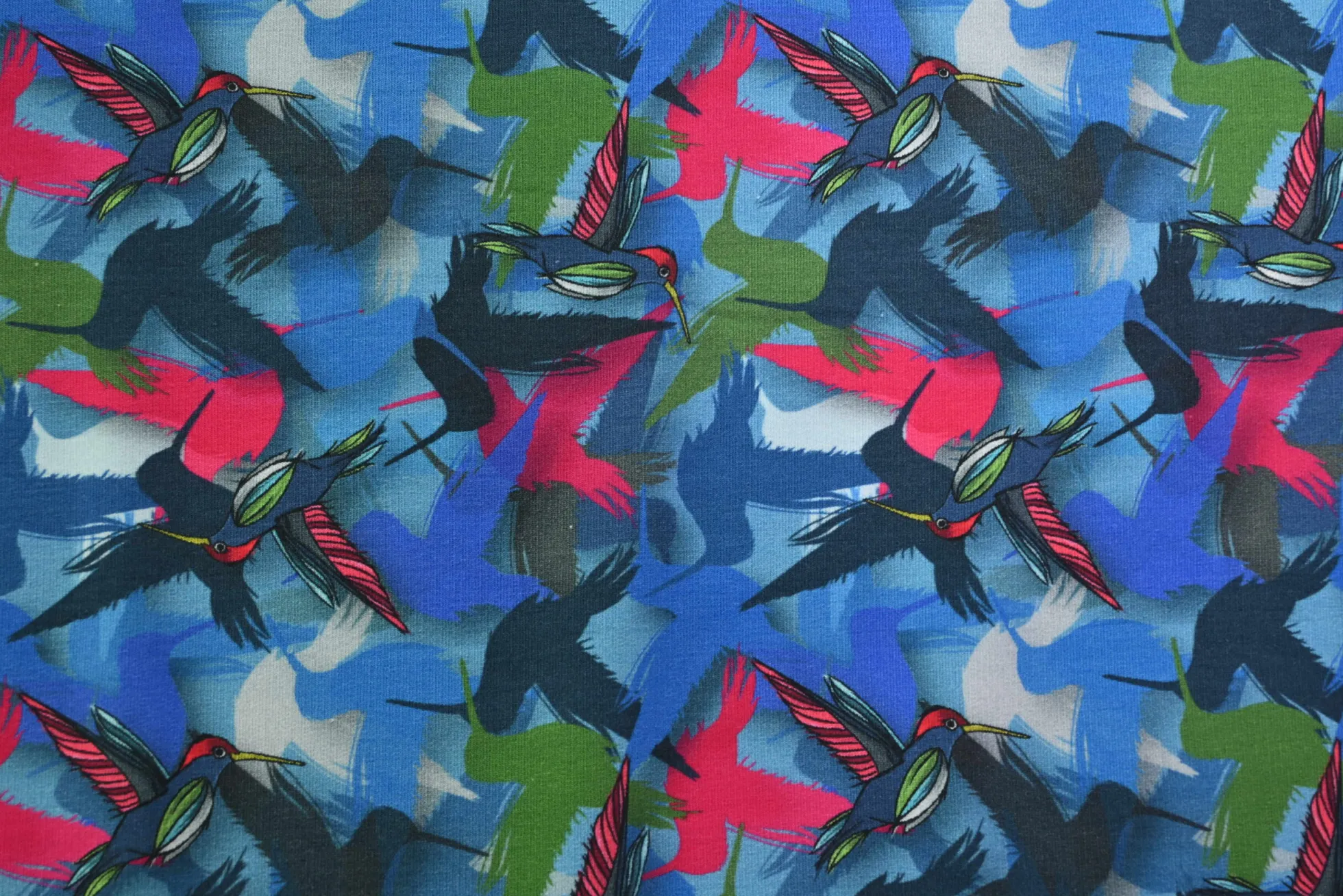 French terry – Blue hummingbird