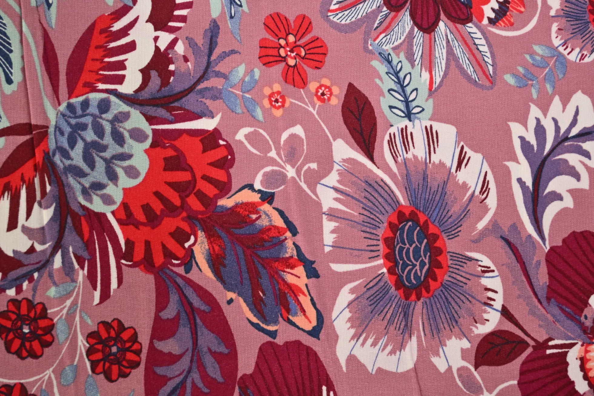 French terry – Dusty Rose Wildflowers