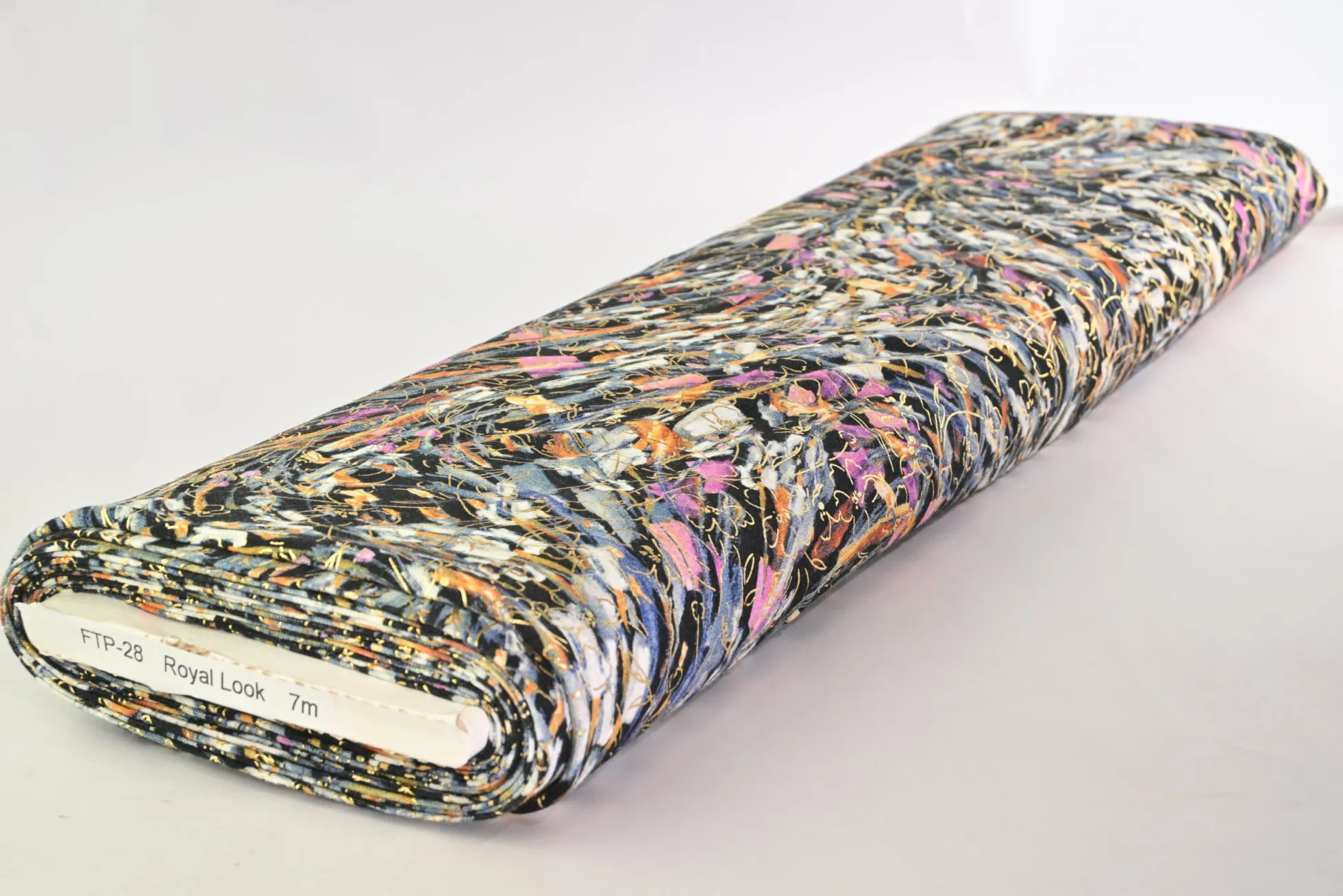 French terry – Golden flower lines on art