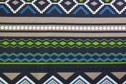 French terry – Ikat stripe denim