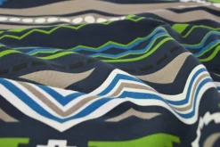 French terry – Ikat stripe denim