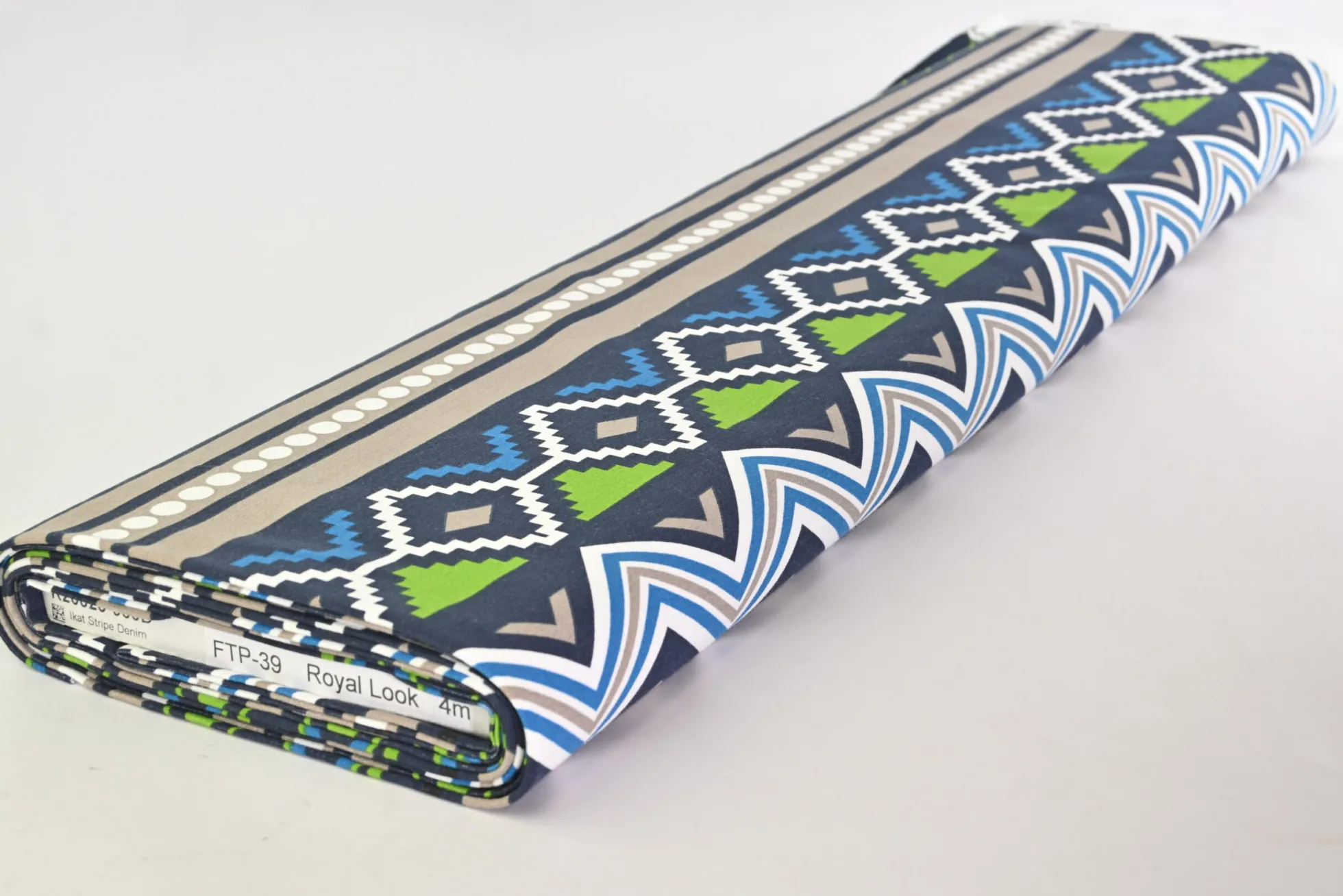 French terry – Ikat stripe denim