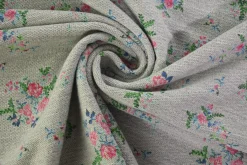French terry – Linen Rose Meadow