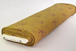 French terry – Mustard Line Florals