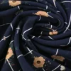 French terry – Navy Blossom Grid