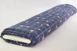 French terry – Navy Blossom Grid
