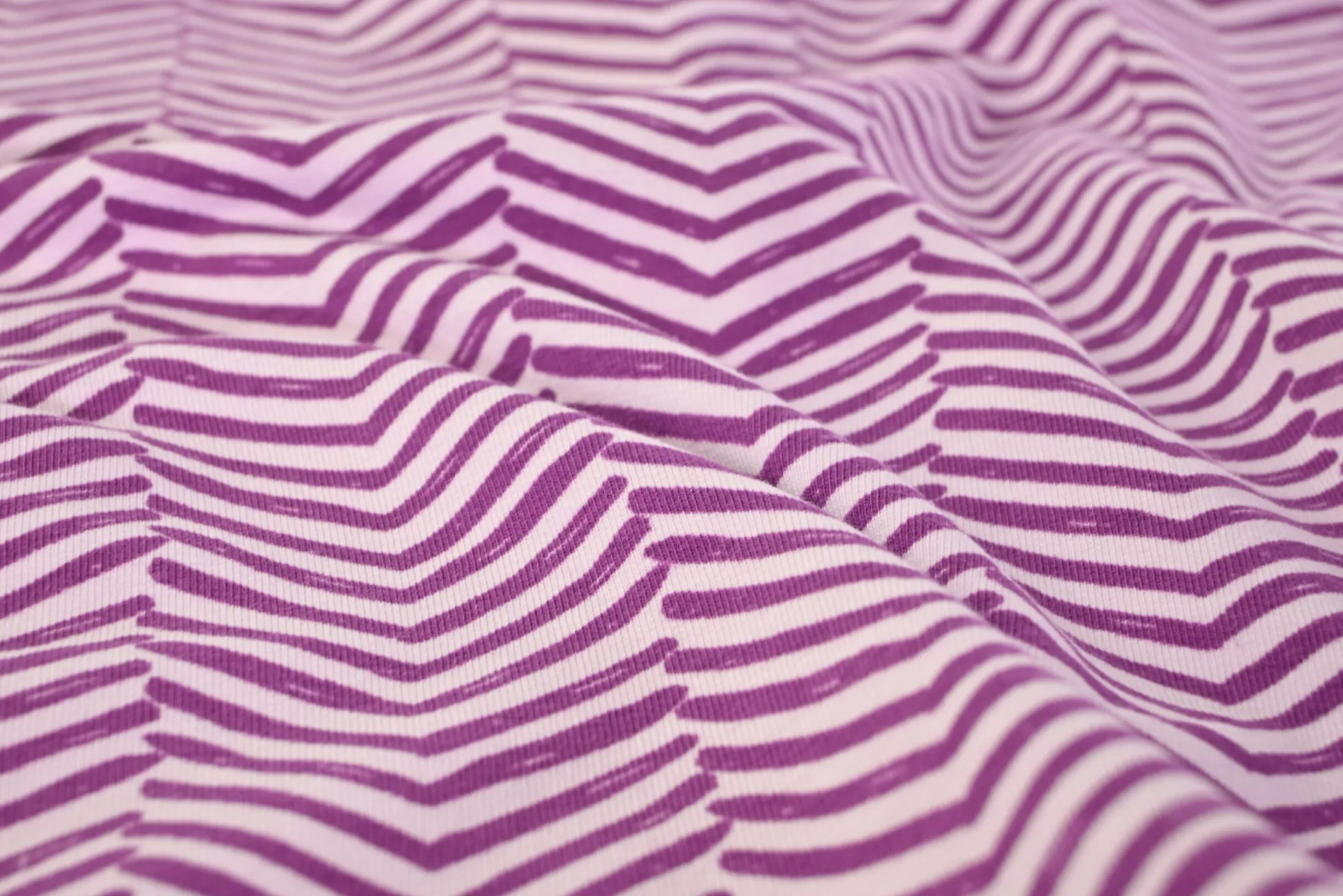 French terry organic – Cassis Lavender Herringbone