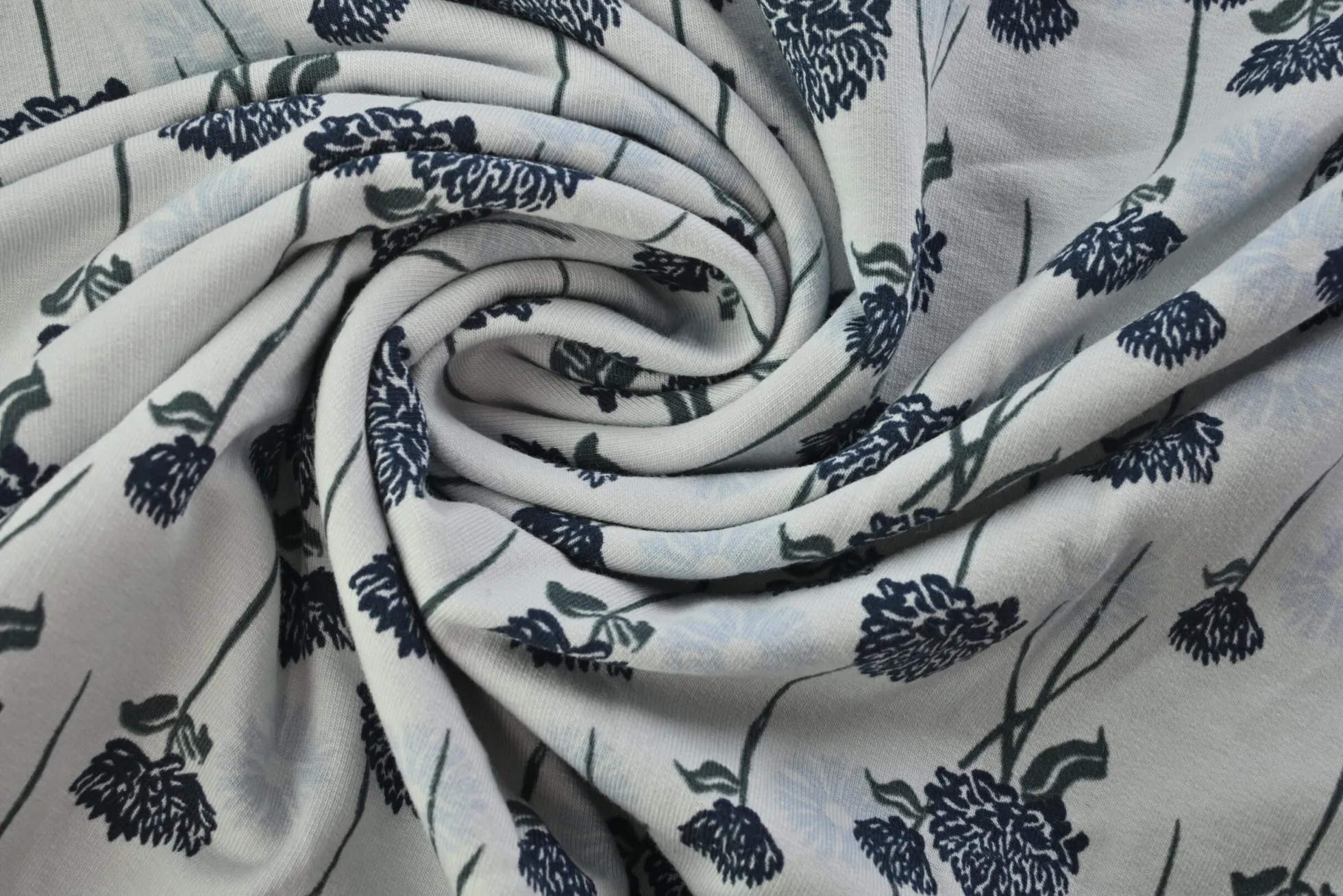 French terry organic – Midnight Hanging Blooms