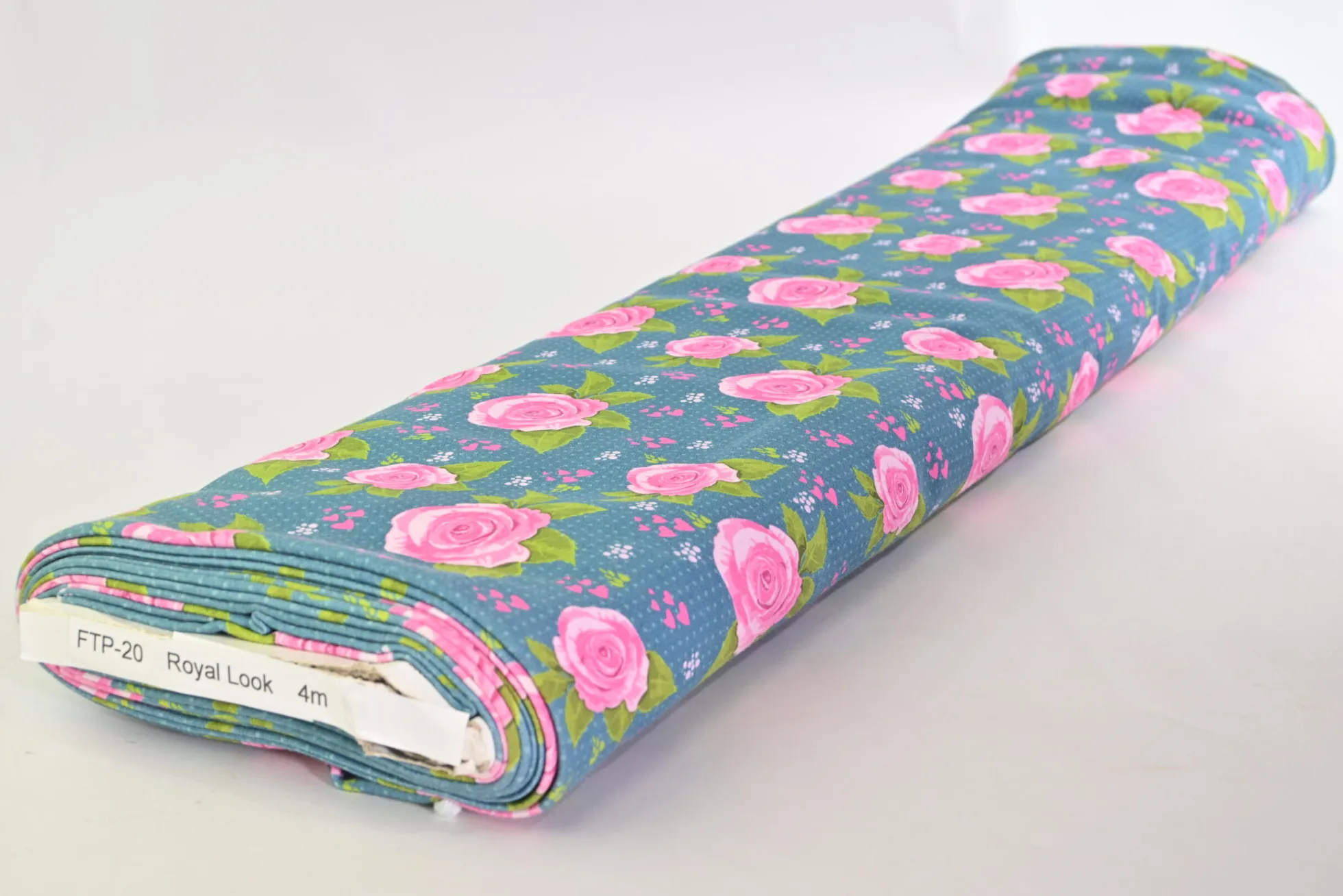French terry – Teal Rose Garden