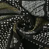 French terry – Tribal Grid Noir