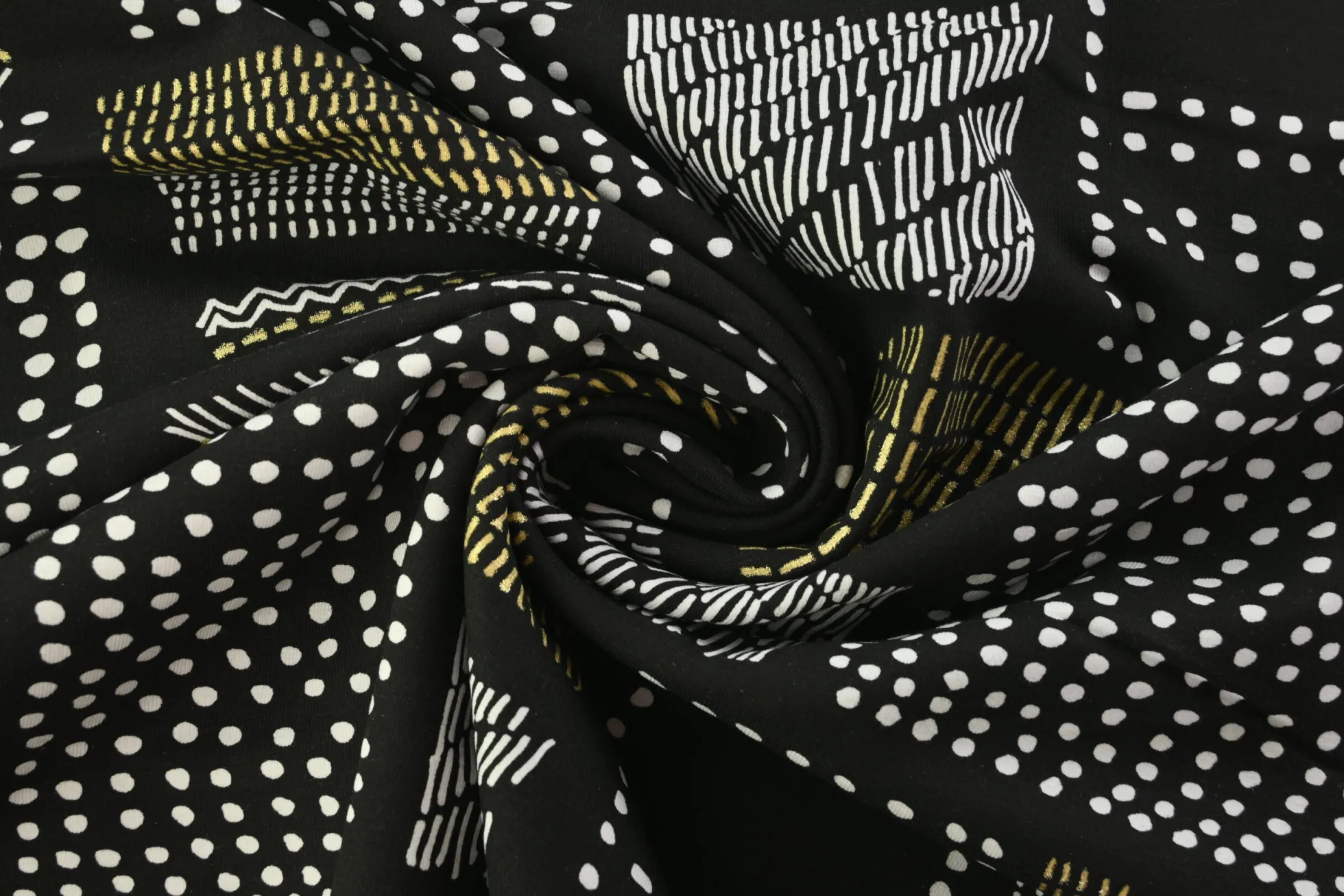 French terry – Tribal Grid Noir