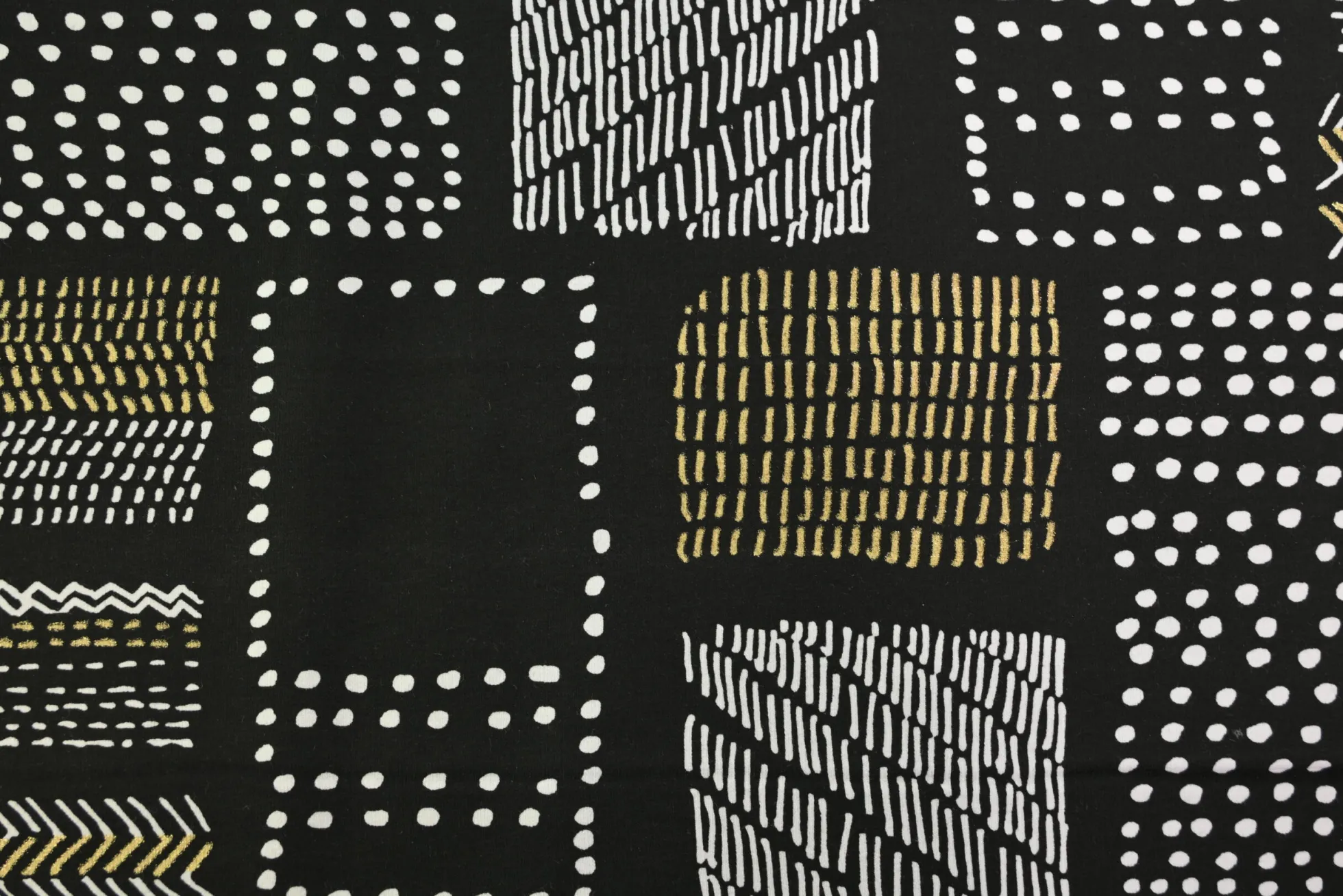 French terry – Tribal Grid Noir