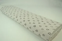Gewassen katoen / Stonewashed – Kleine hartjes zilvergrijs
