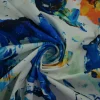 Heavy travelstof – Blue paint on offwhite