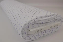 Hydrofiel / Mousseline dobby – Wit met lavendel stippen