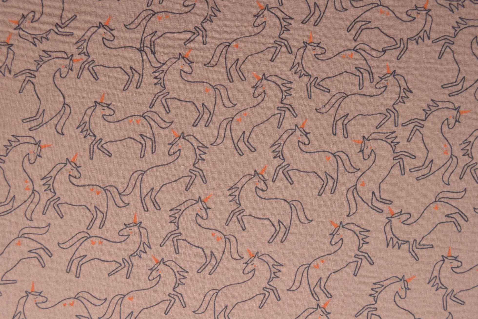 Hydrofiel / Mousseline – Eenhoorn dusky roze