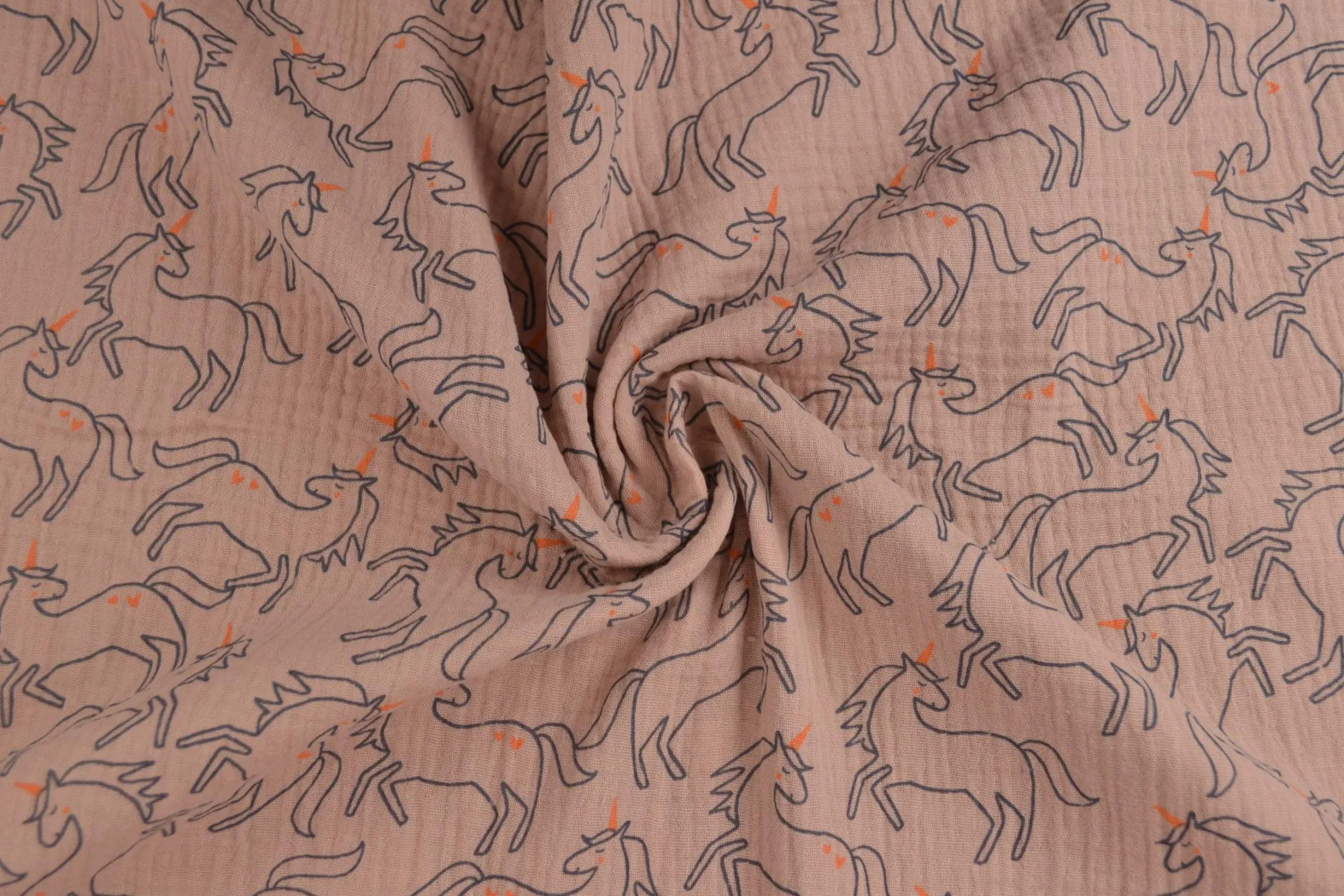 Hydrofiel / Mousseline – Eenhoorn dusky roze
