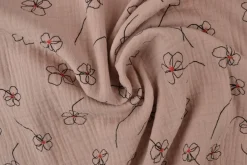 Hydrofiel / Mousseline – Lijnbloesem dusky roze
