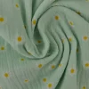 Hydrofiel / Mousseline – Madeliefjes licht mint